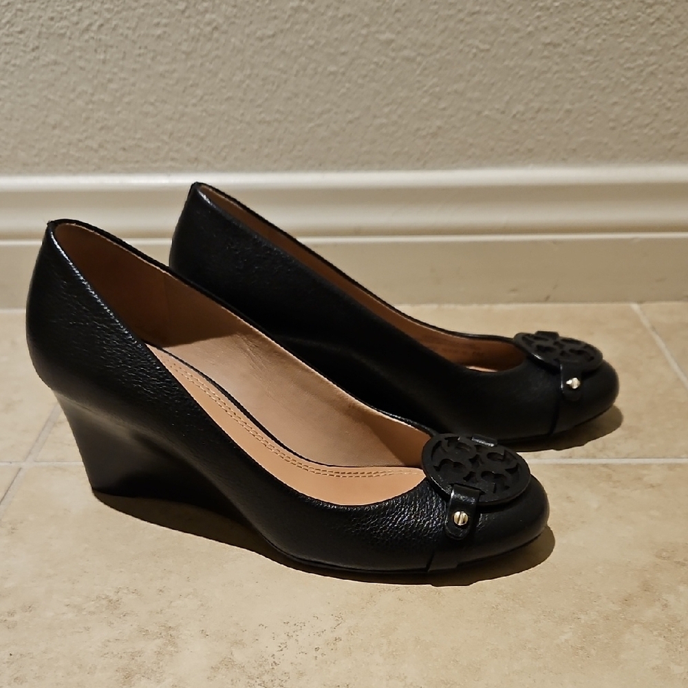 Tory Burch Black Wedge Heels